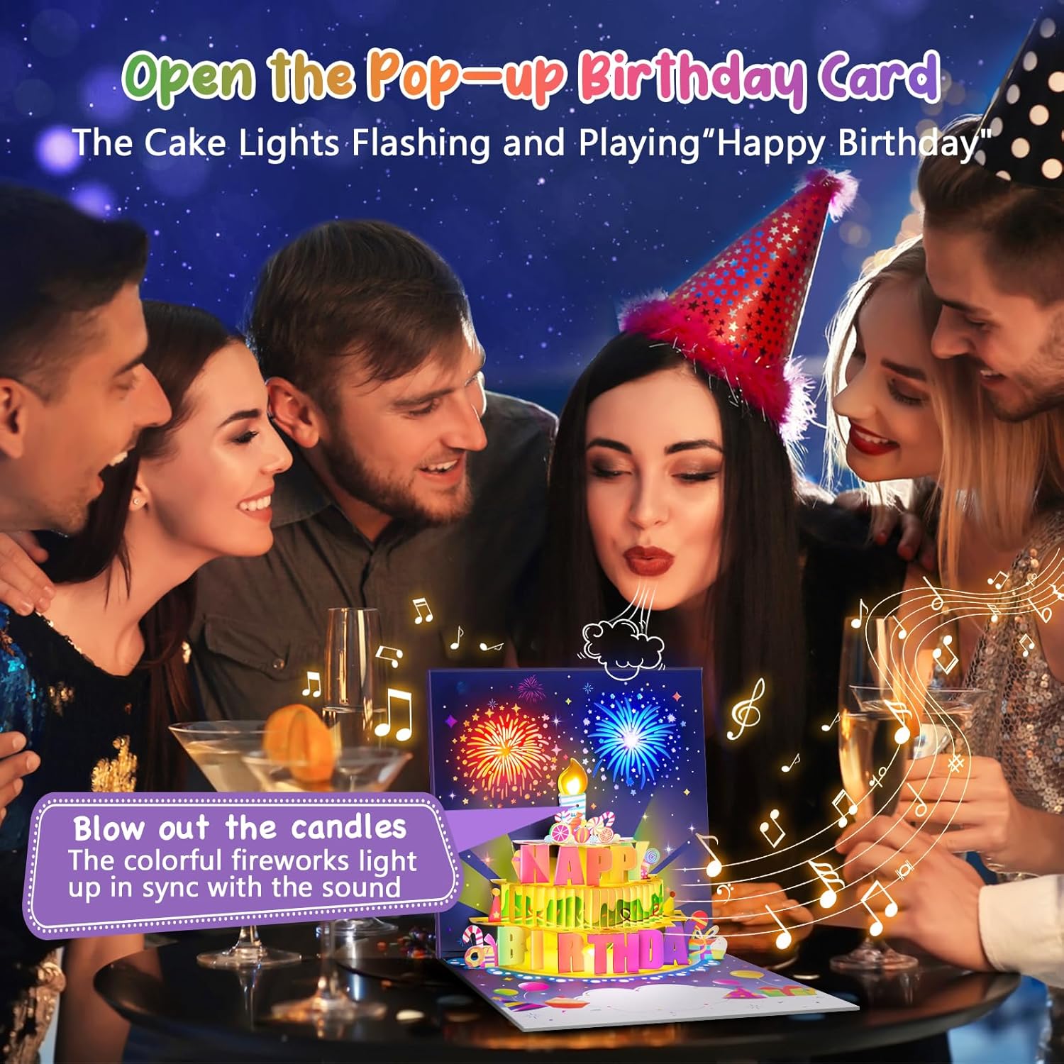 Detalle 2 de Birthday music and lights card with 7.1 inch