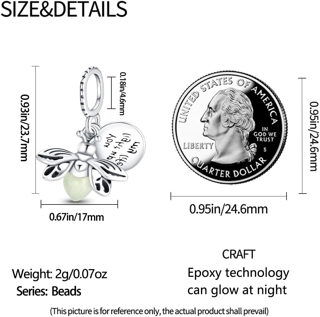 Detalle de TINSLO Bead Charm in Argento Sterling 925 con Cubic Zirconia – Compatibile con Pandora e Braccialetti Europei
