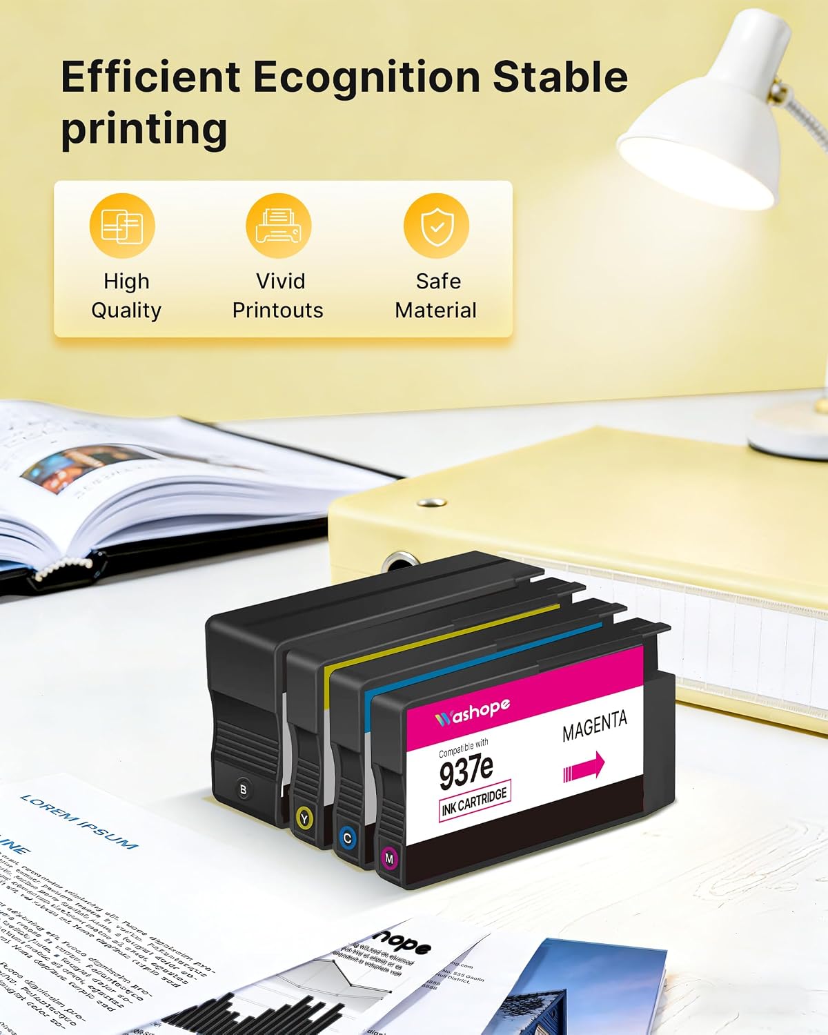 Detalle 2 de HP 937e/937XL Ink Cartridge 4-Colour Pack with Chip for OfficeJet Pro (HP 9720e/9730e Series) – High Yield
