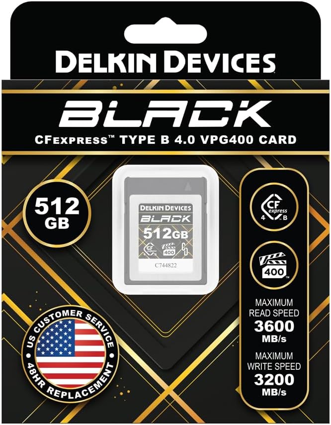 Thumbnail 1 de Delkin Devices Black 512GB CFexpress Type B 4.0 VPG400 Memory Card (High-speed for 8K RAW)
