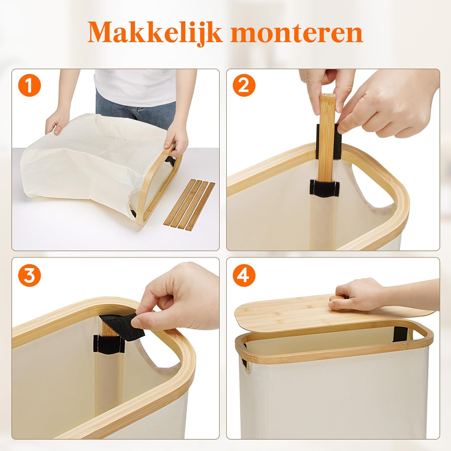 Detalle 2 de Lifewit 23225 toiletpapiermand van 23 l voor 9 rollen met bamboe deksel