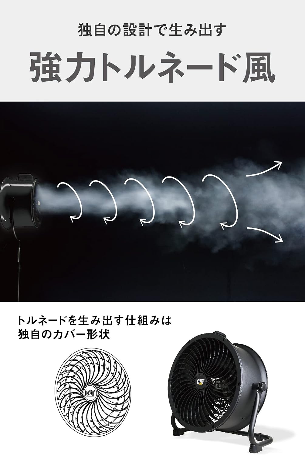 Detalle de CAT EEMC-18ACBK 45cm工場扇 4段階風量・360度回転・床置き/壁掛け対応