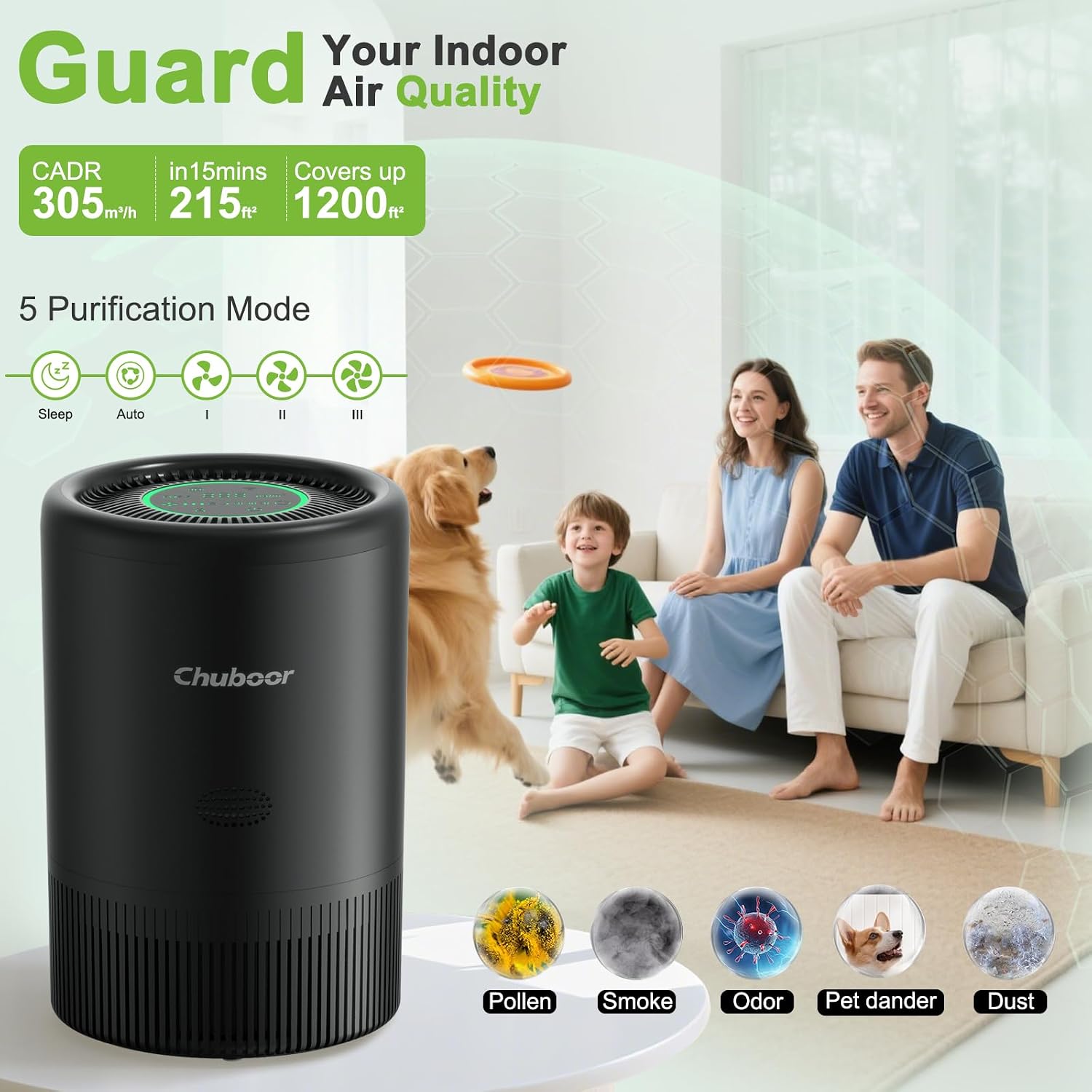 Detalle de Chuboor PJ08 Smart Air Purifier for Bedroom and Home