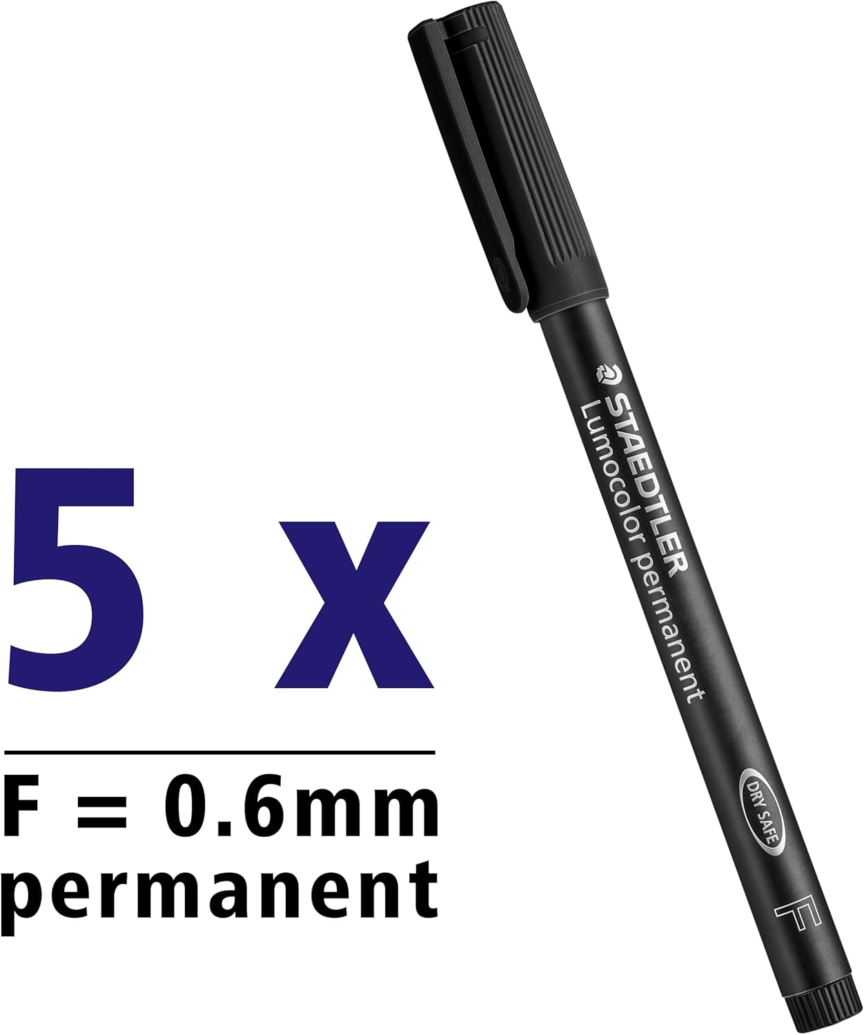 Thumbnail 1 de STAEDTLER Lumocolor permanent Folienstift 318-9X (5 schwarze Stifte) – wisch- und wasserfest, nachfüllbar