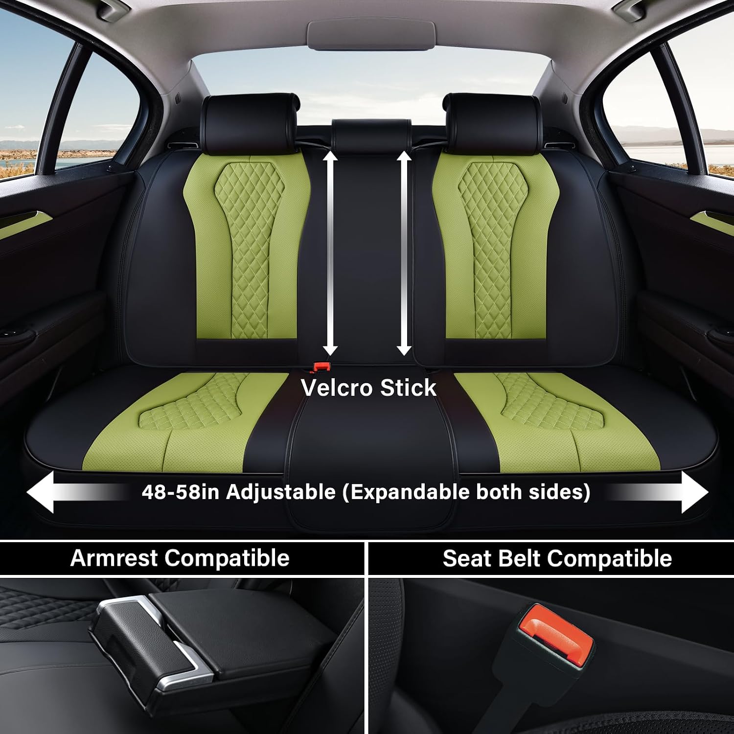Detalle de Coverado Rear Car Seat Covers, Leather
