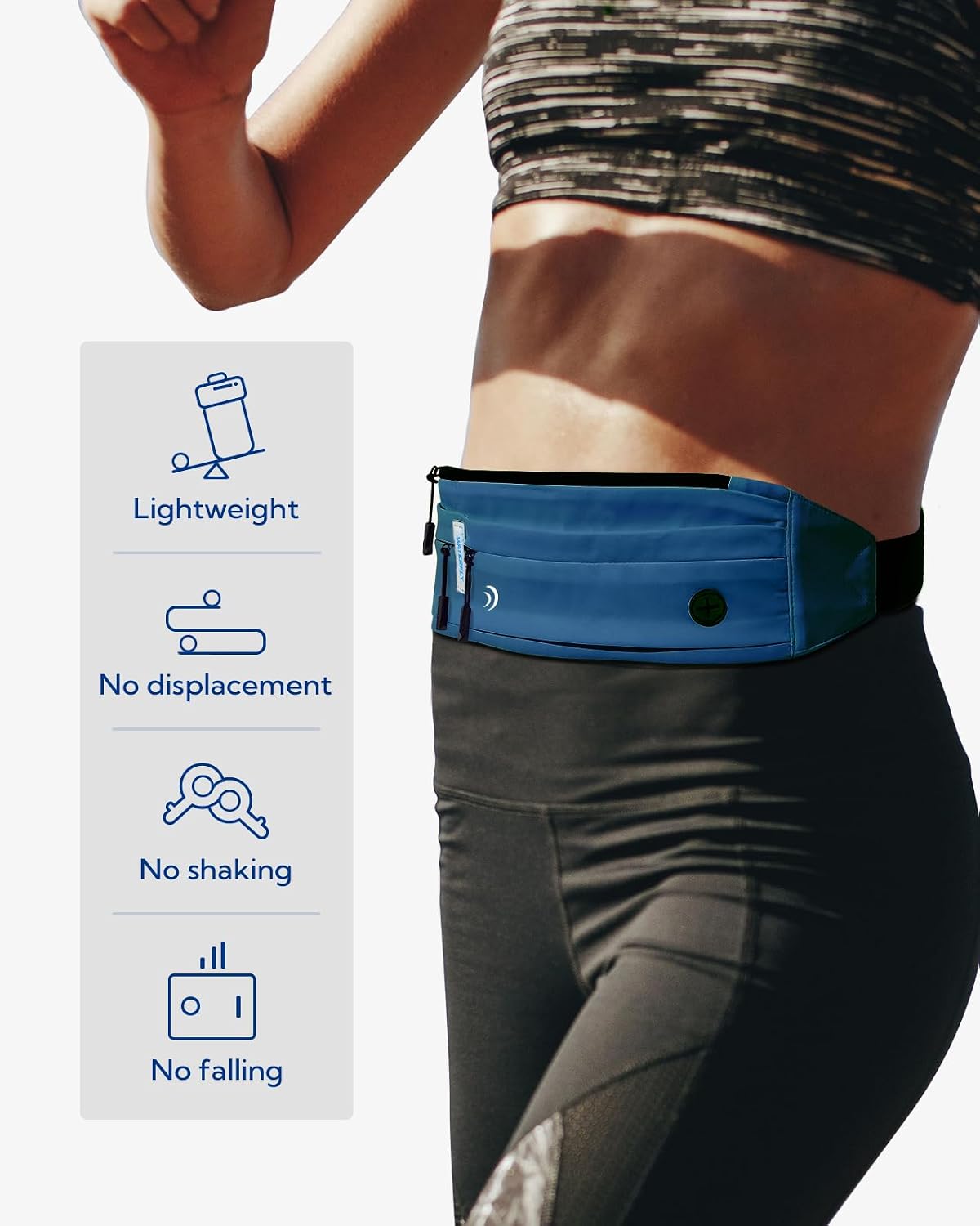 Detalle de Waterfly Running Belt Bum Bag waist pack for marathon, jogging and gym workouts