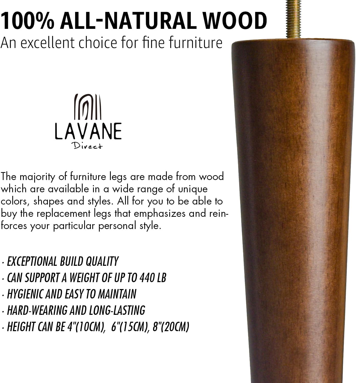 Detalle de La Vane Furniture Legs, 4-inch