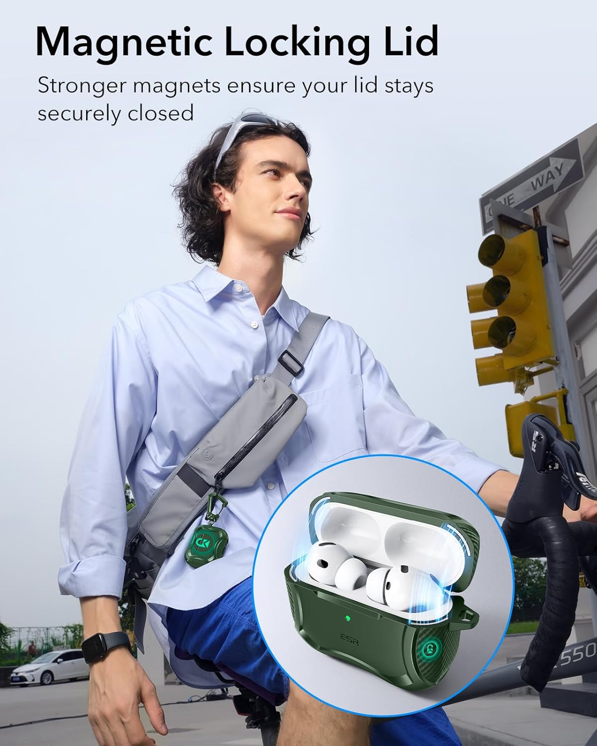 Thumbnail 3 de ESR Coque pour AirPods Pro 3 (2025) avec verrouillage magnétique et MagSafe, Vert