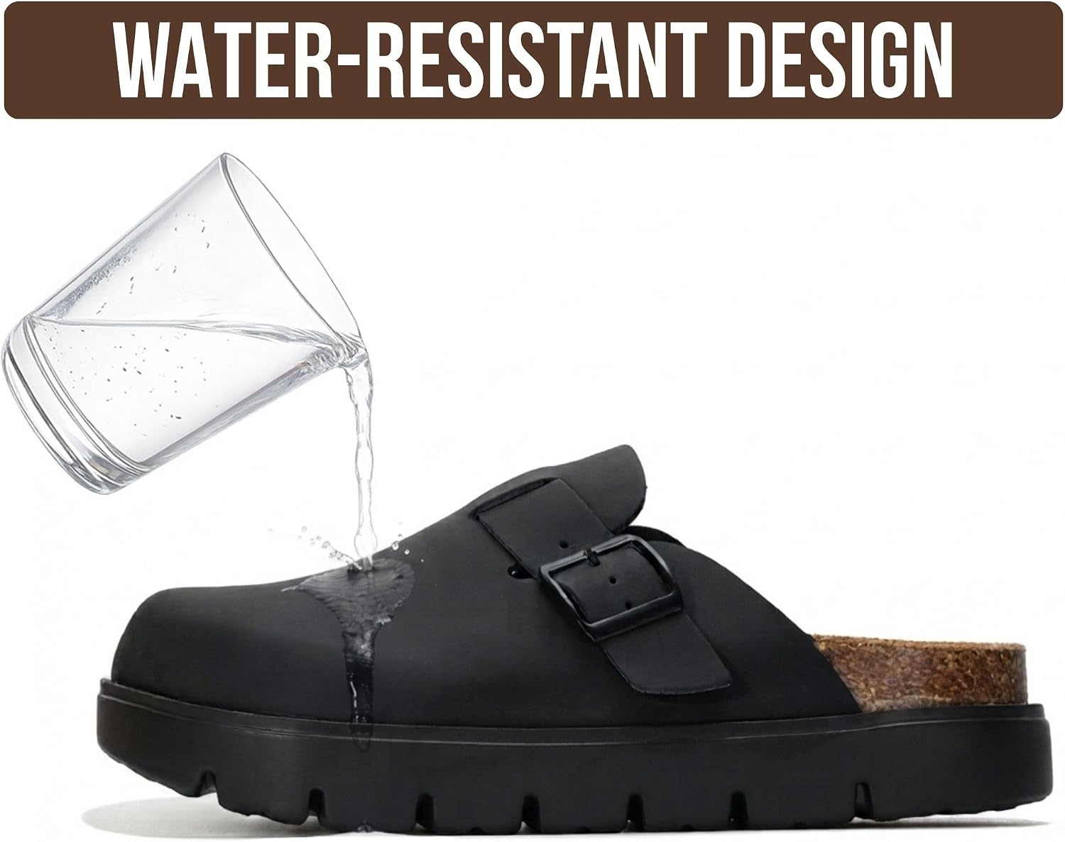 Thumbnail 6 de Project Cloud BentonChunky Women's Leather Platform Clogs with Cork Footbed