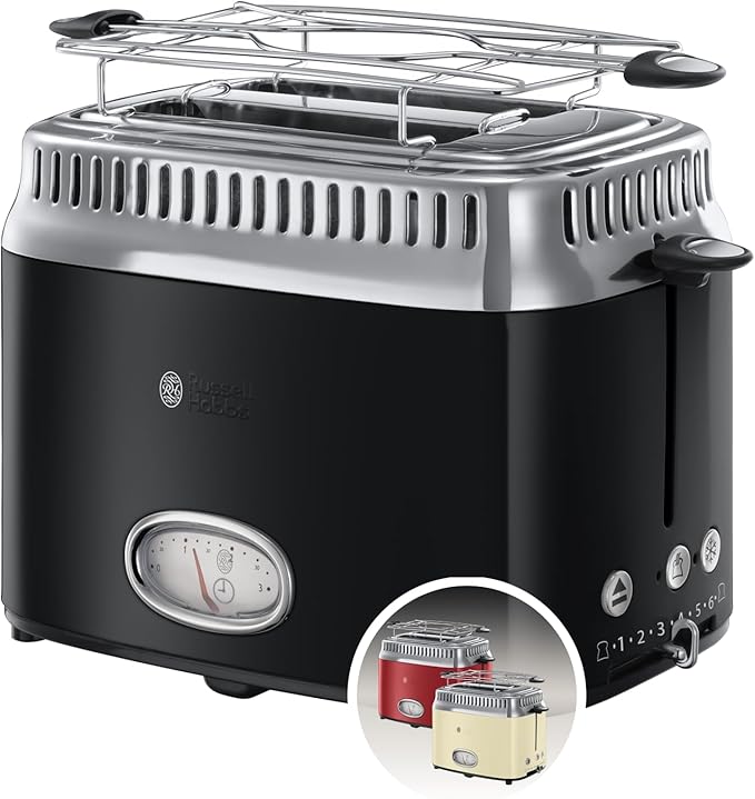 Detalle de Russell Hobbs Tostador 2 Ranuras Acero Inoxidable, 1300 W 🍞