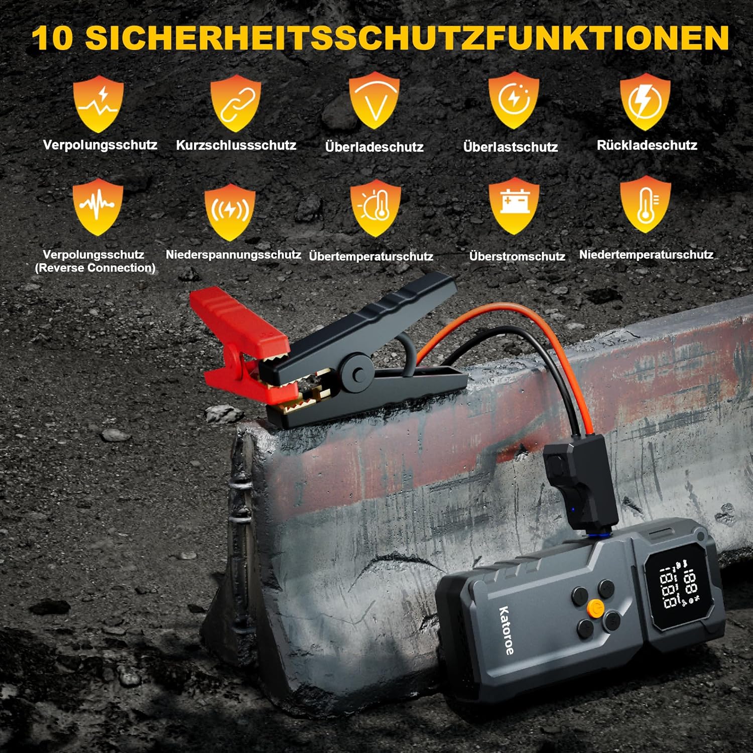 Thumbnail 6 de KATOROE Starthilfe Powerbank für Pkw 4000A
