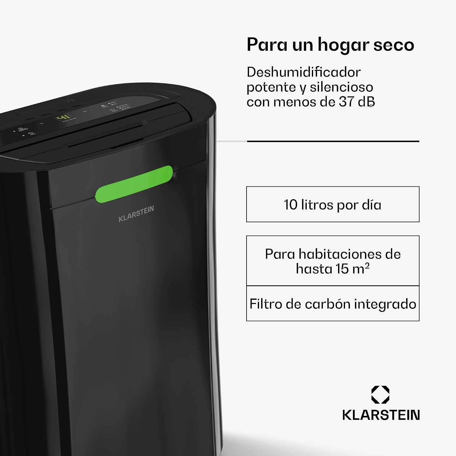 Detalle 2 de Klarstein Aerodry 10l Deshumidificador 165W 2.5l depósito 💧
