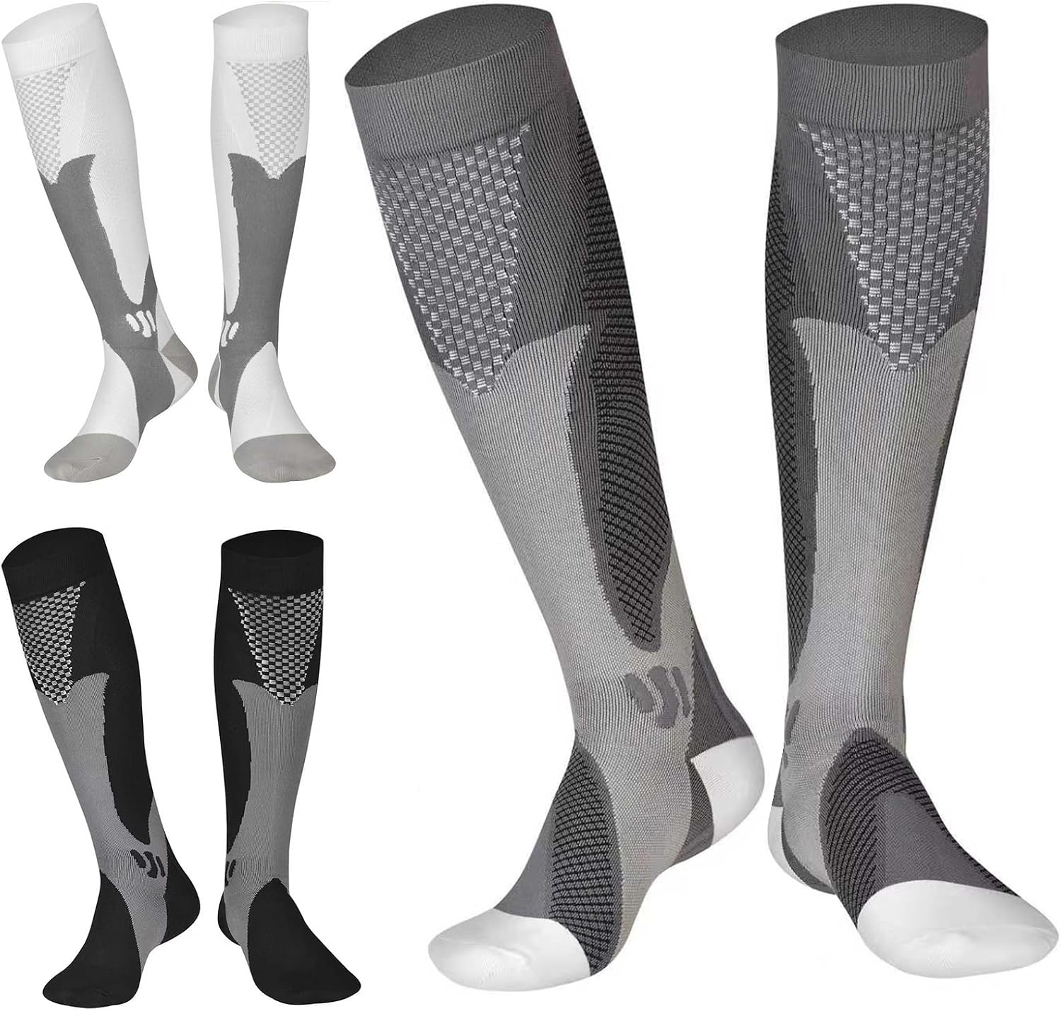 Detalle de Gcbiger Compression Socks 20-30 mmHg (3 Pairs)