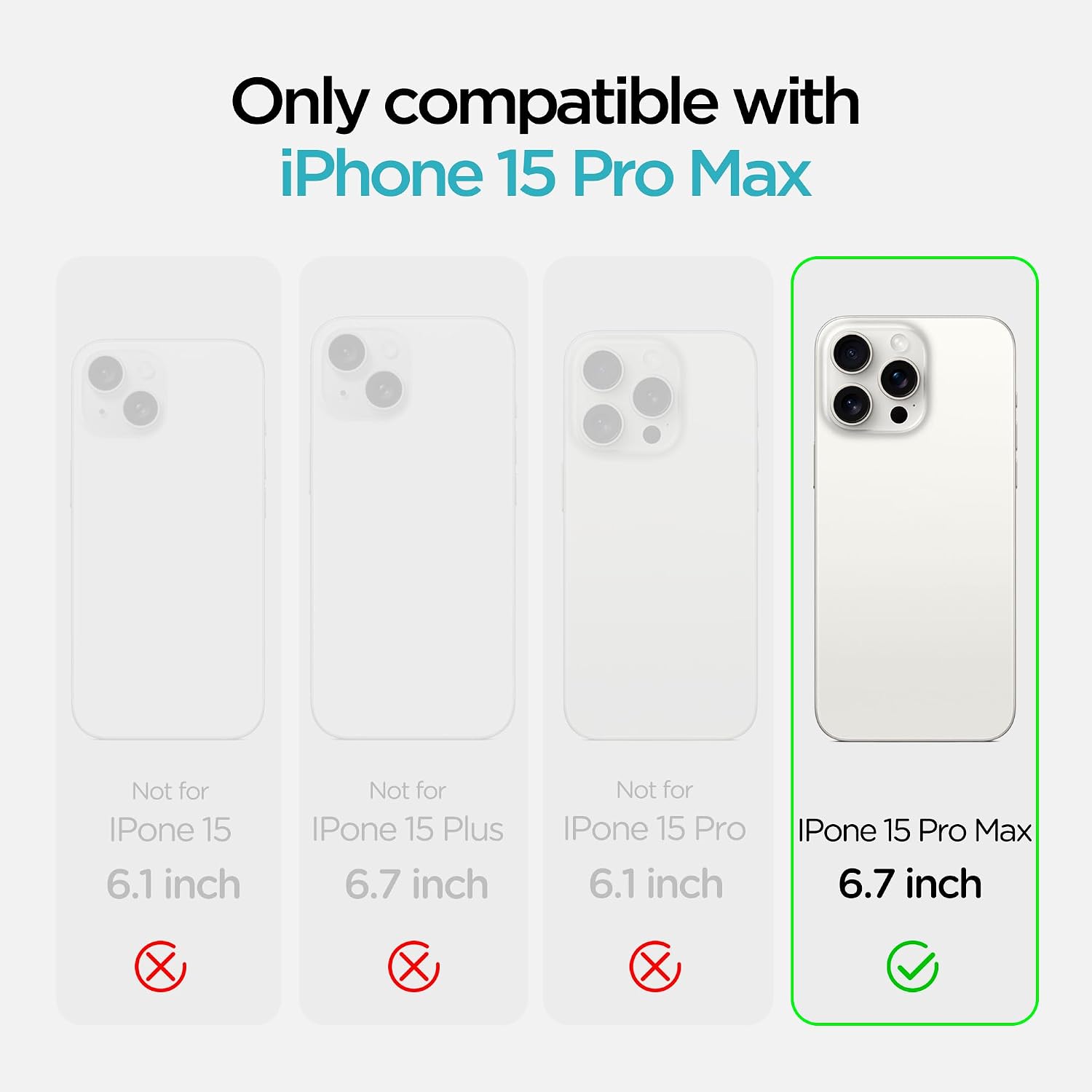 Detalle 2 de INGIDO Hülle für iPhone 15 Pro Max – Mintgrün, Liquid Silikon mit verbessertem Kameraschutz