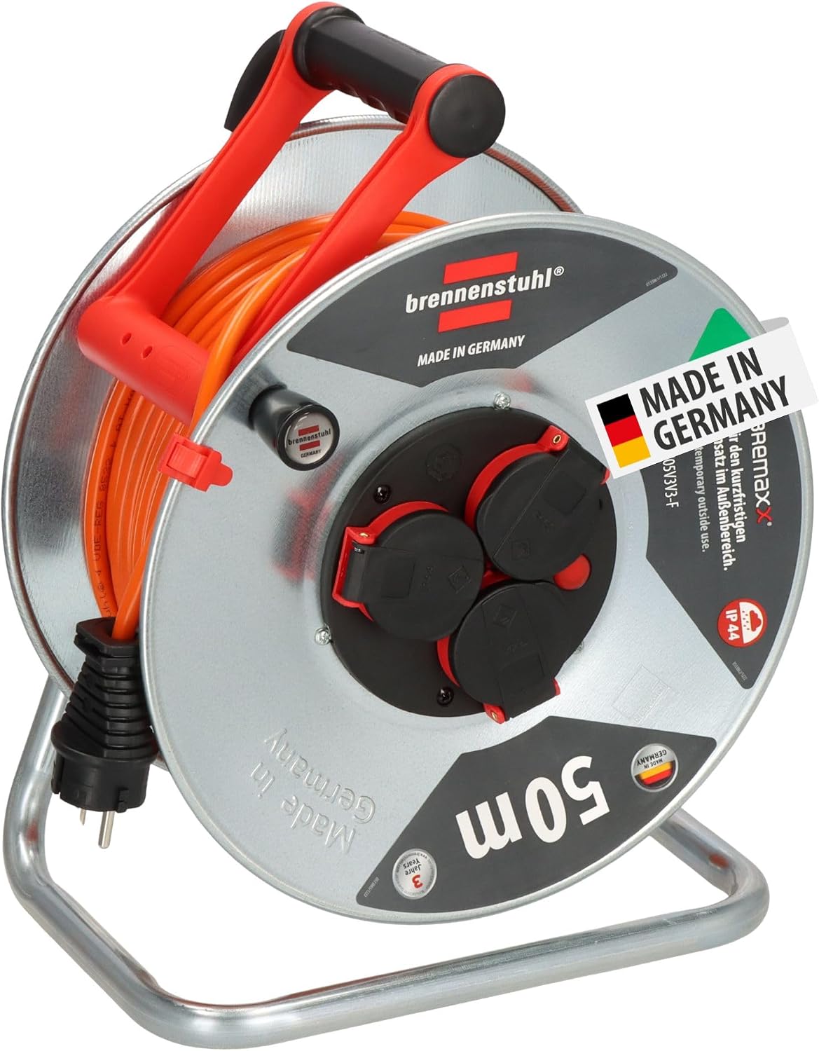 Detalle de Brennenstuhl Garant S V2 IP44 Kabeltrommel 50m outdoor – robust, zuverlässig und absolut wetterfest