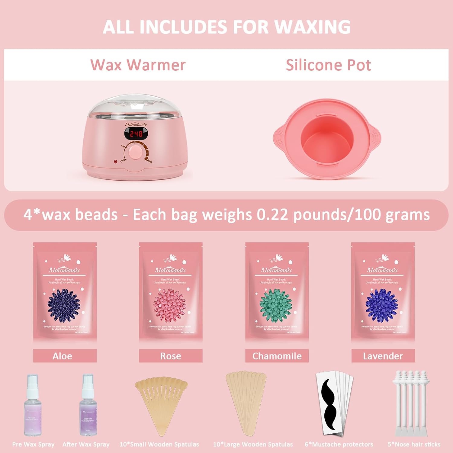 Thumbnail 4 de Waxing Kit - Digital Wax Warmer with Hard Wax Beads & Silicone Pot for Home Hair Removal