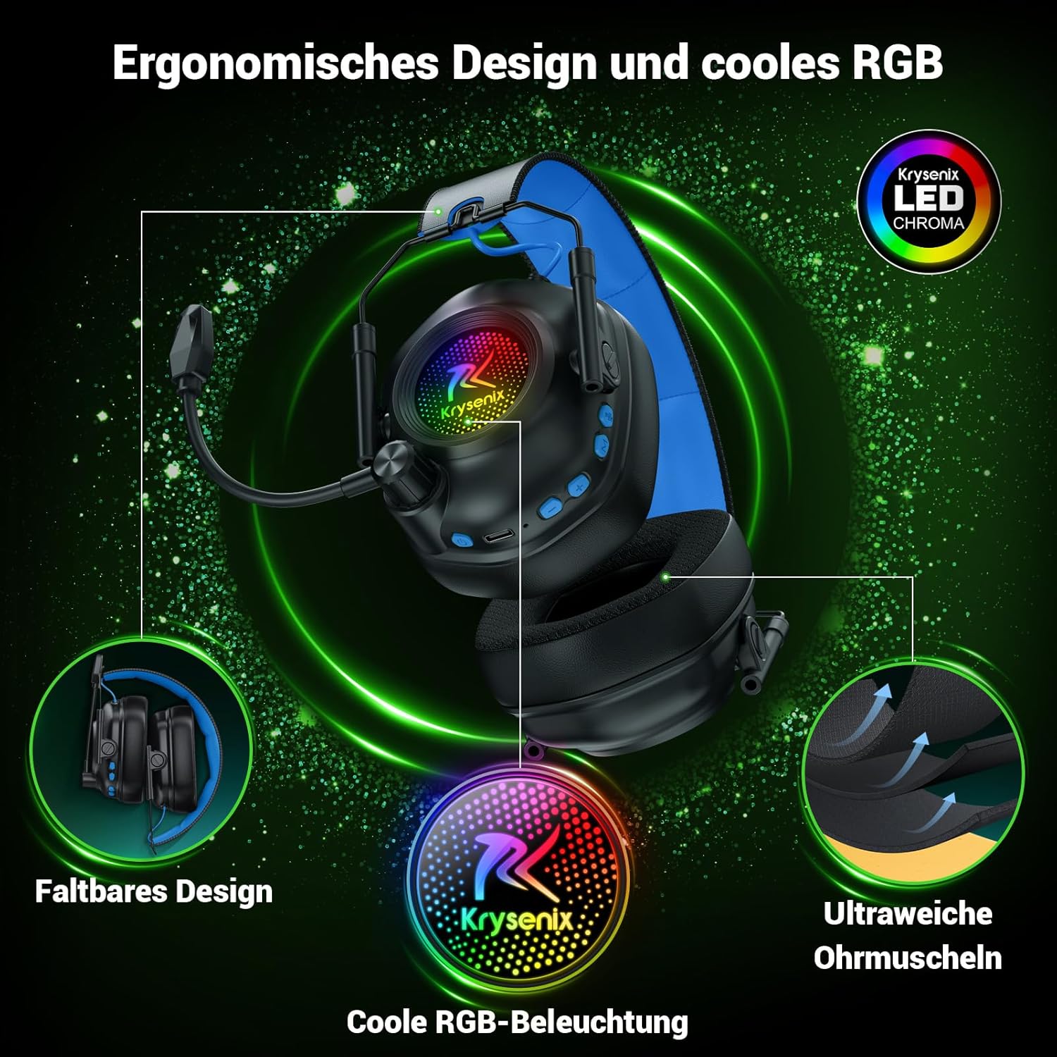Thumbnail 5 de Krysenix KGH2 Wireless Gaming Headset 2,4 GHz