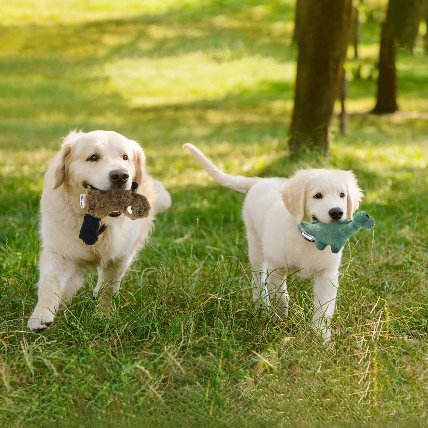 Detalle 2 de LEGEND SANDY Quietschendes Plüsch-Hundespielzeug-Set für Welpen (6-teilig) mit Quietscher