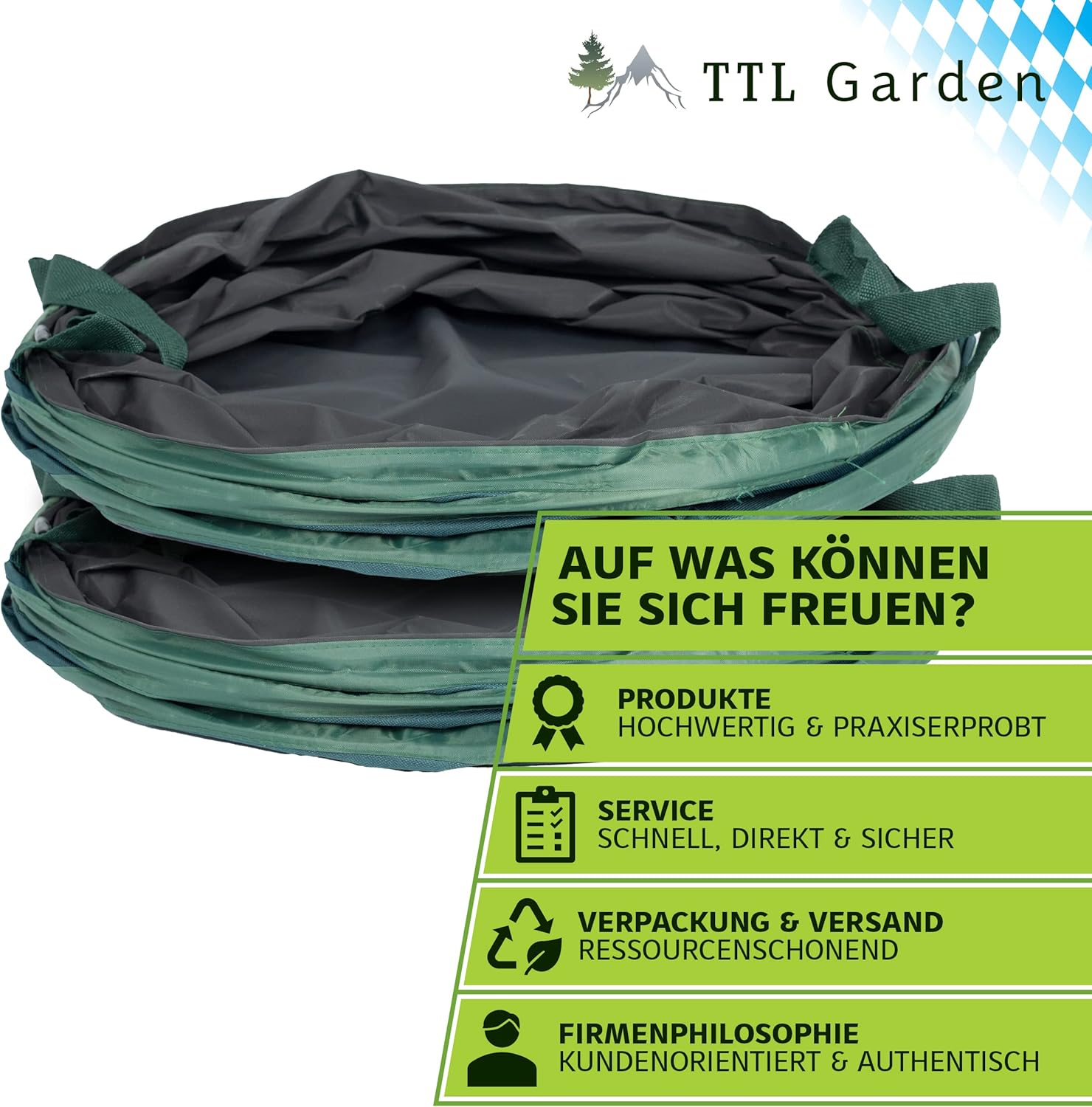 Thumbnail 6 de TTL GARDEN 2x 270L Premium Pop-Up Gartensack (220 g/m², 600D Oxford, 2er Set)