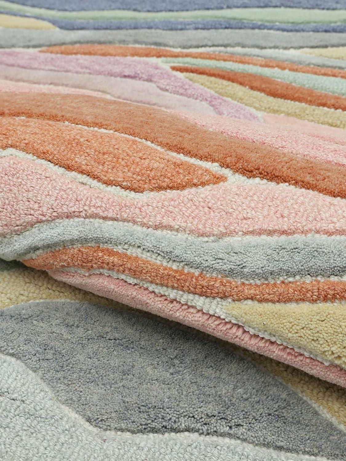 Detalle 2 de RugVista Marble Round Rug, Ø 150 cm, Multicoloured, Medium Pile