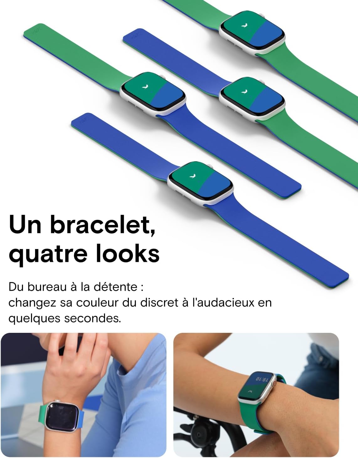 Thumbnail 1 de MOFT Bracelet de Rechange Compatibles pour Apple Watch (38–49 mm) | Silicone Magnétique Réversible