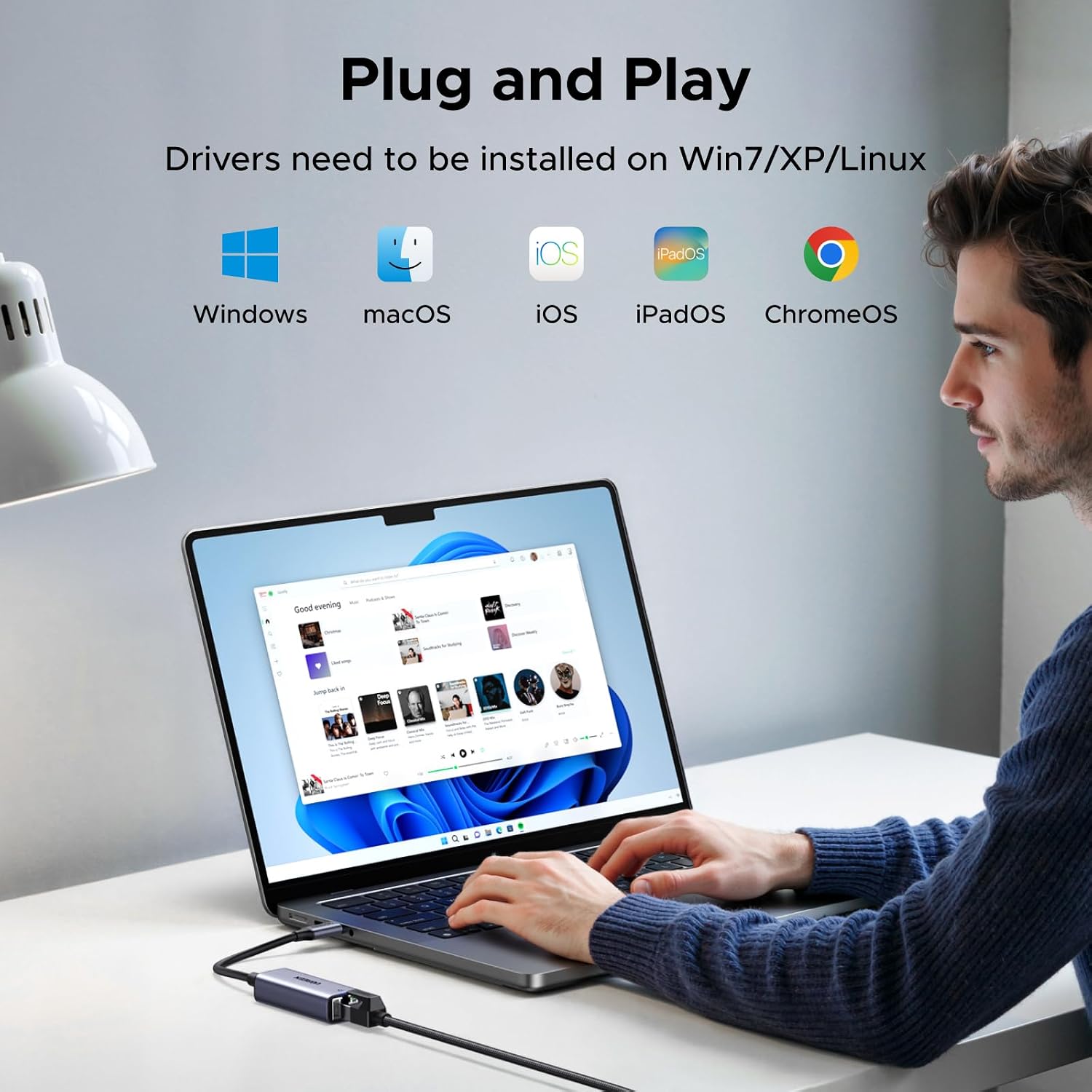 Detalle 2 de UGREEN USB C to Ethernet Adapter 1Gbps 📡