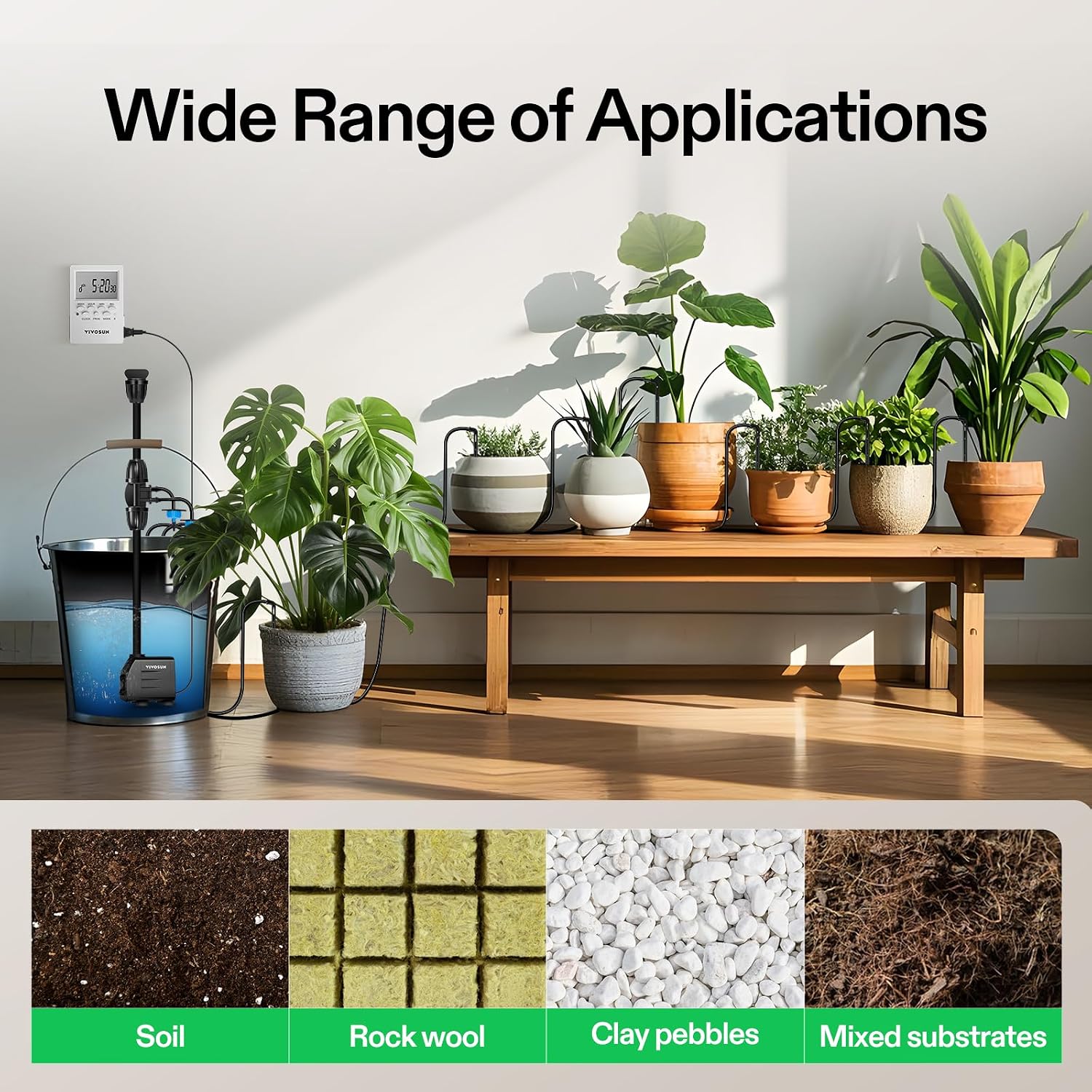 Detalle 2 de VIVOSUN Automatic Drip Irrigation Kit 15W
