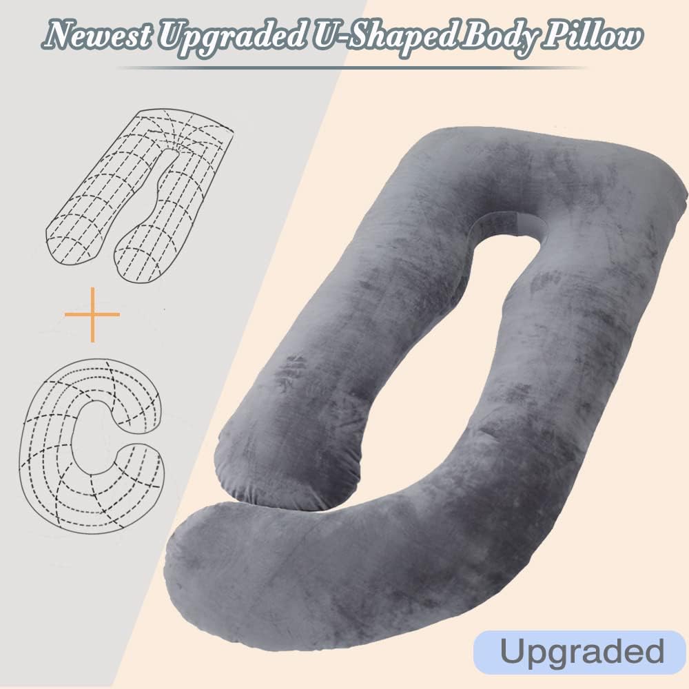 Thumbnail 1 de AMCATON Extra-Large U-Shaped Maternity Pillow, Dark Grey, Removable Cover