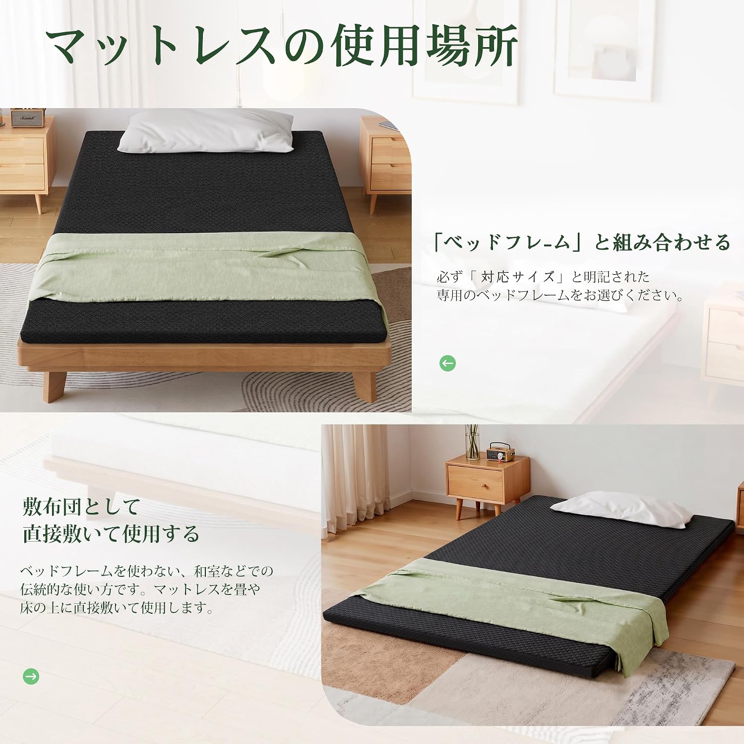 Thumbnail 6 de VECELO 高反発マットレス ダブル 140×200×4cm グレー、通気性・防ダニ・抗菌防臭