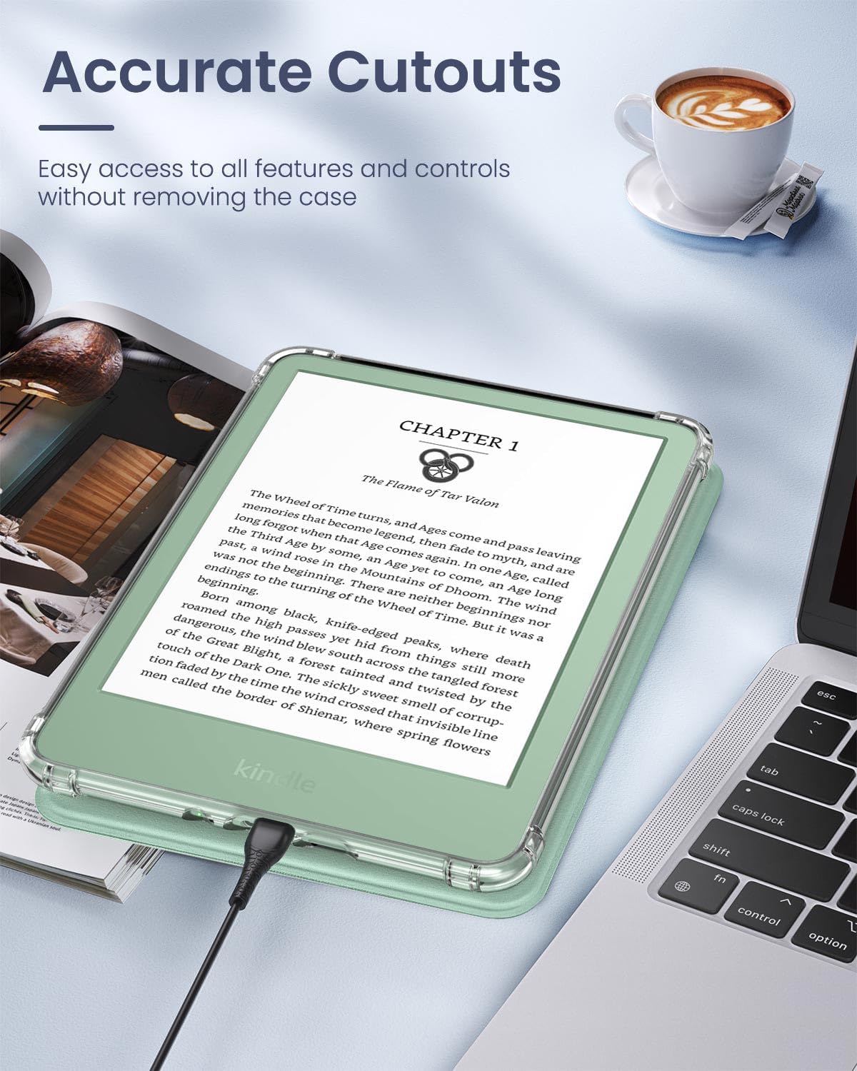 Detalle 2 de MoKo-hoes voor Kindle 11e generatie 6 inch, met transparante TPU-achterkant