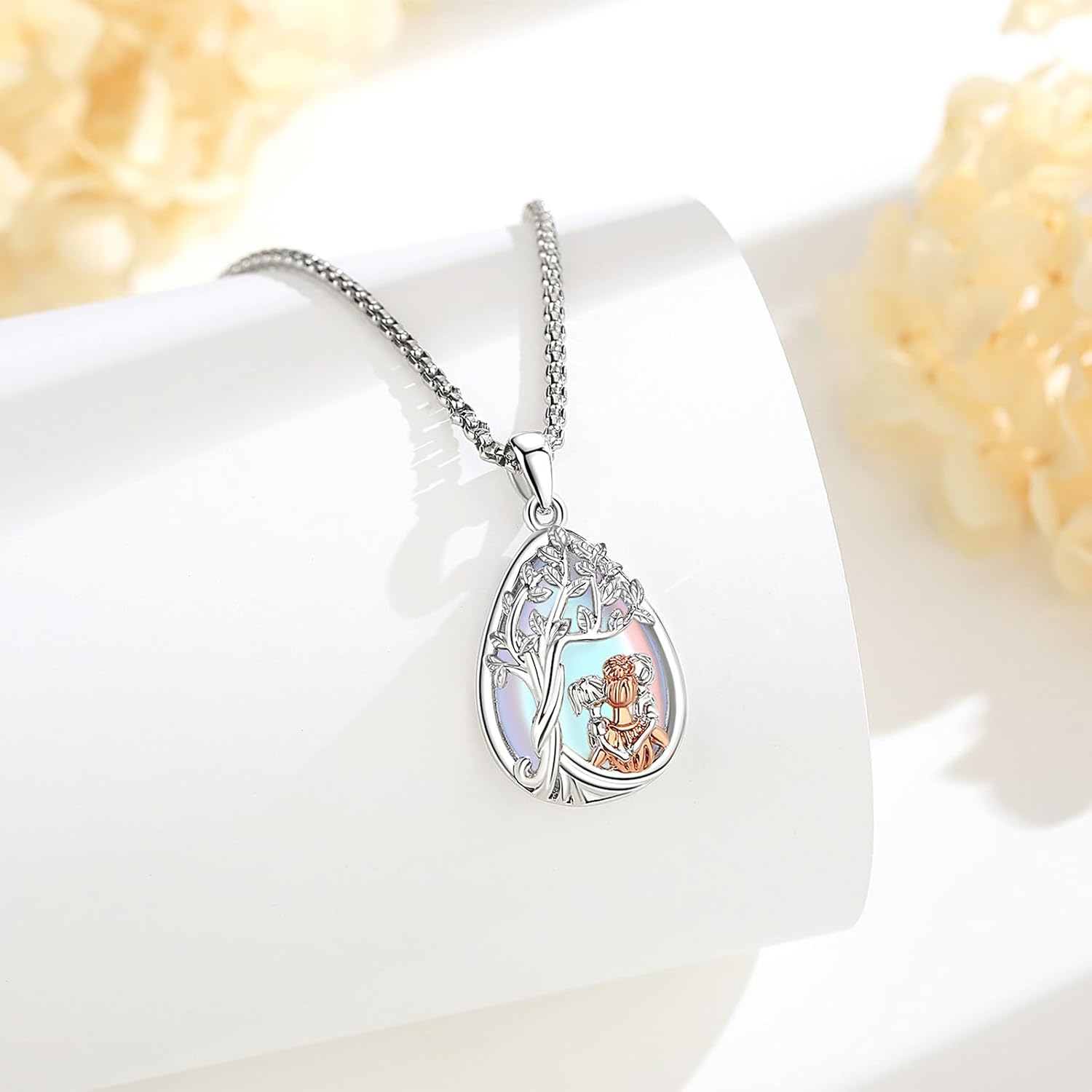 Detalle de INFUSEU Herzform Halskette mit Mutter- und Kind-Anhänger – hochwertiges Muttertagsgeschenk