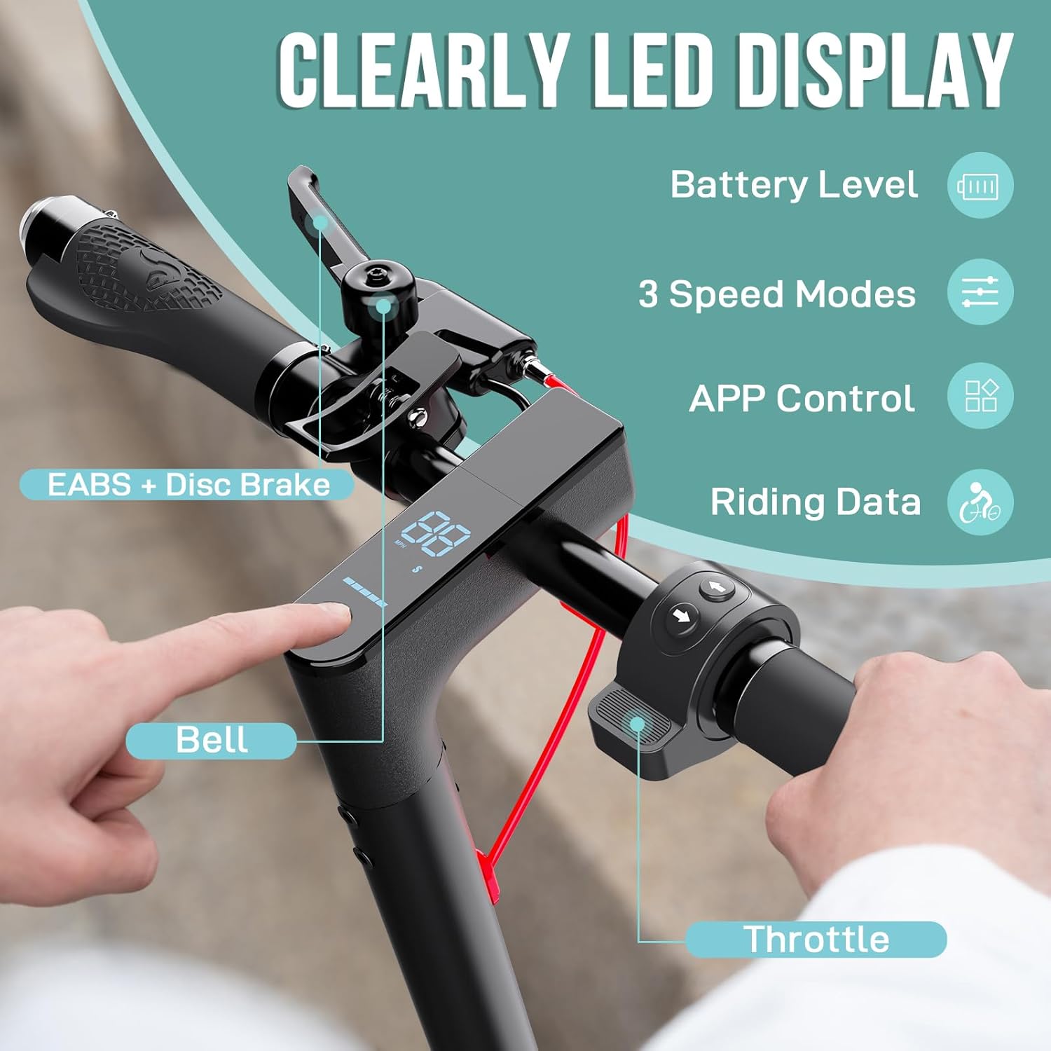 Detalle de EVERCROSS EV85F/EV10K PRO Electric Scooter