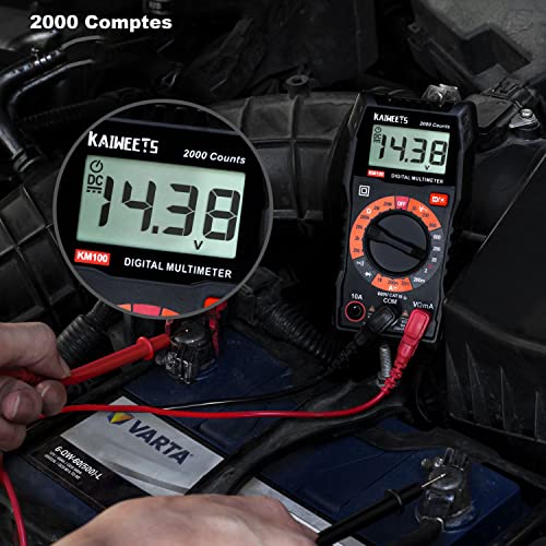 Detalle 2 de KAIWEETS Multimètre Numérique 2000 Comptes – Testeur Électrique polyvalent