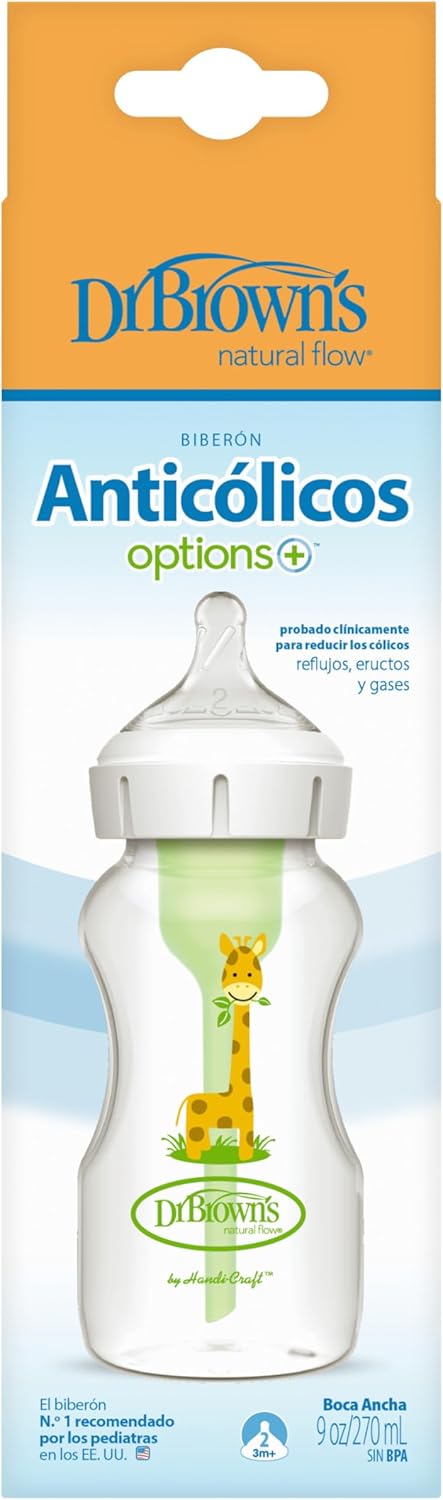 Thumbnail 3 de Dr. Brown's Biberon bocca lunga 270 ml Options + tettarella N2 – anticolici e versatilità