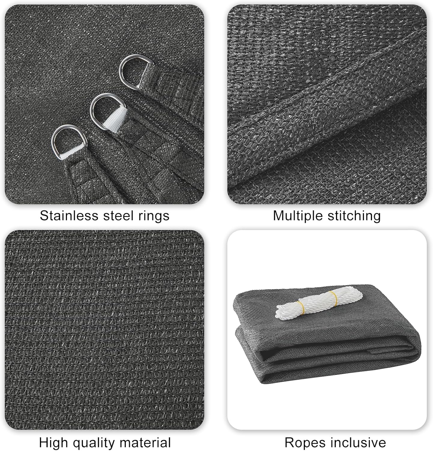 Thumbnail 2 de HAIKUS Sonnensegel 4x5 m Rechteckig – UV-Schutz, Atmungsaktiv, HDPE 185 g/m²