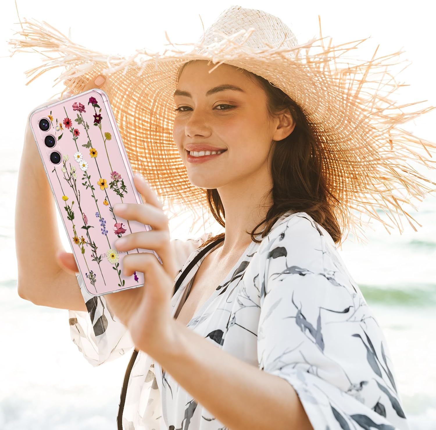 Thumbnail 5 de ZTOFERA Floral Silicone Case for Samsung Galaxy A15 (4G/5G) – Clear with climbing flower pattern