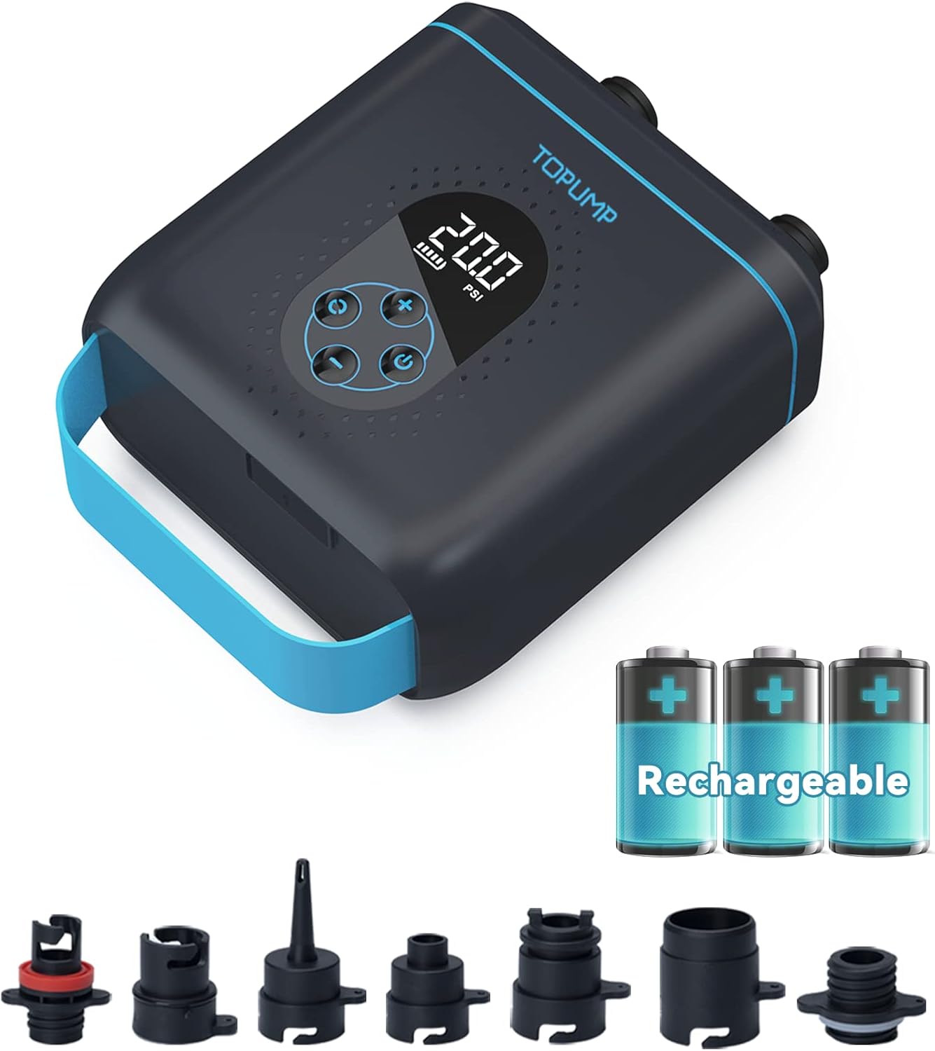 Detalle de TOPUMP TPS260 pompa elettrica SUP ricaricabile 20 PSI con doppio stadio e Type-C