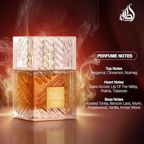 Detalle de Lattafa Khamrah Eau De Parfum 100 ml – oriental gourmand, unisex