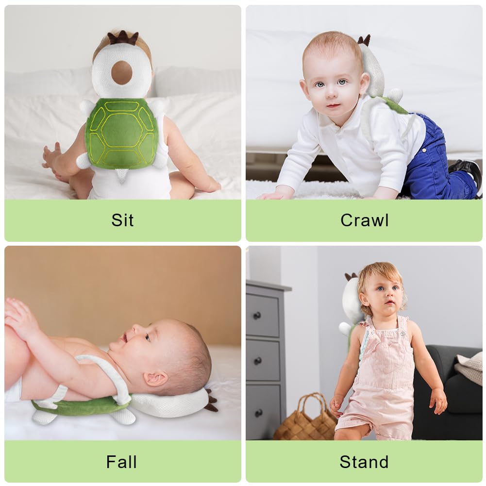 Thumbnail 5 de Vicloon Baby Kopfschutz – verstellbare, atmungsaktive Kopfpolster mit Tierform (Grüne Schildkröte) für 4–24 Monate