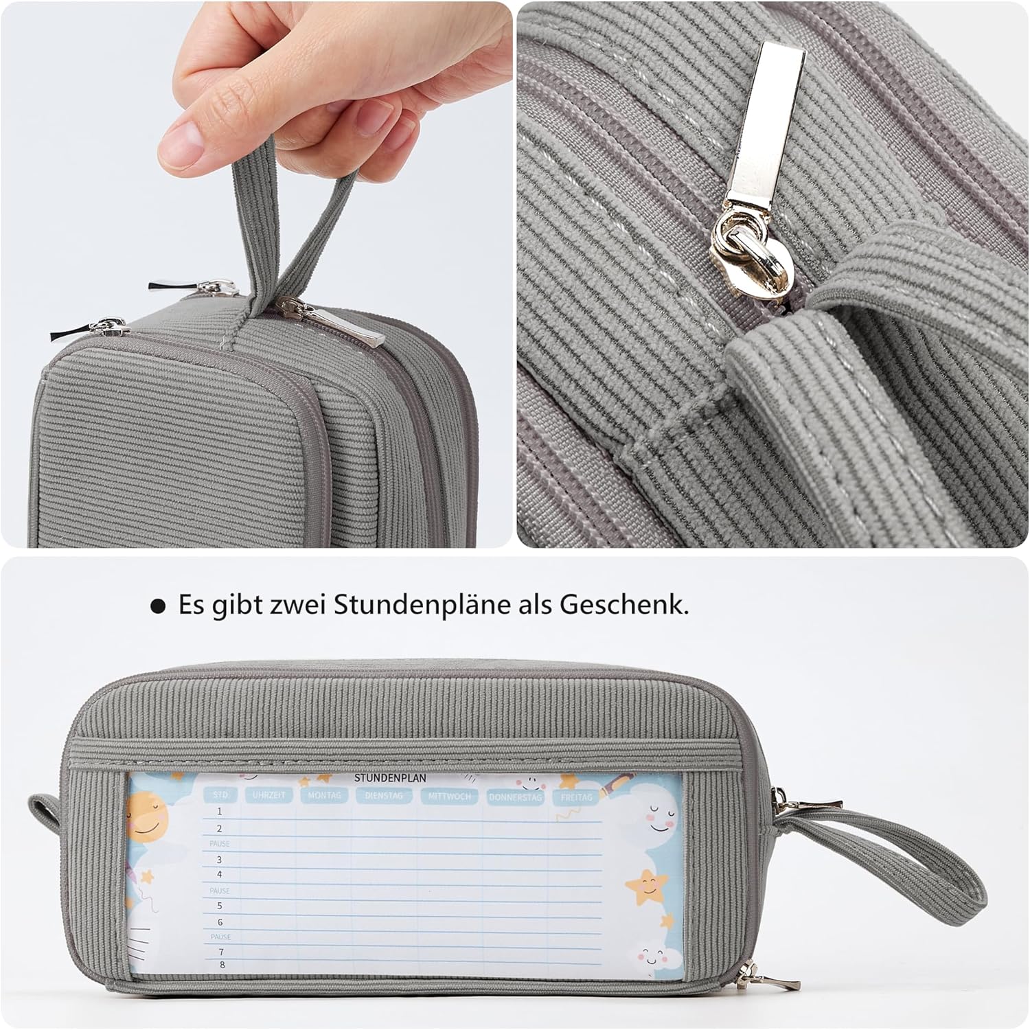 Detalle 2 de KALIDI Federmäppchen mit 3 Fächern