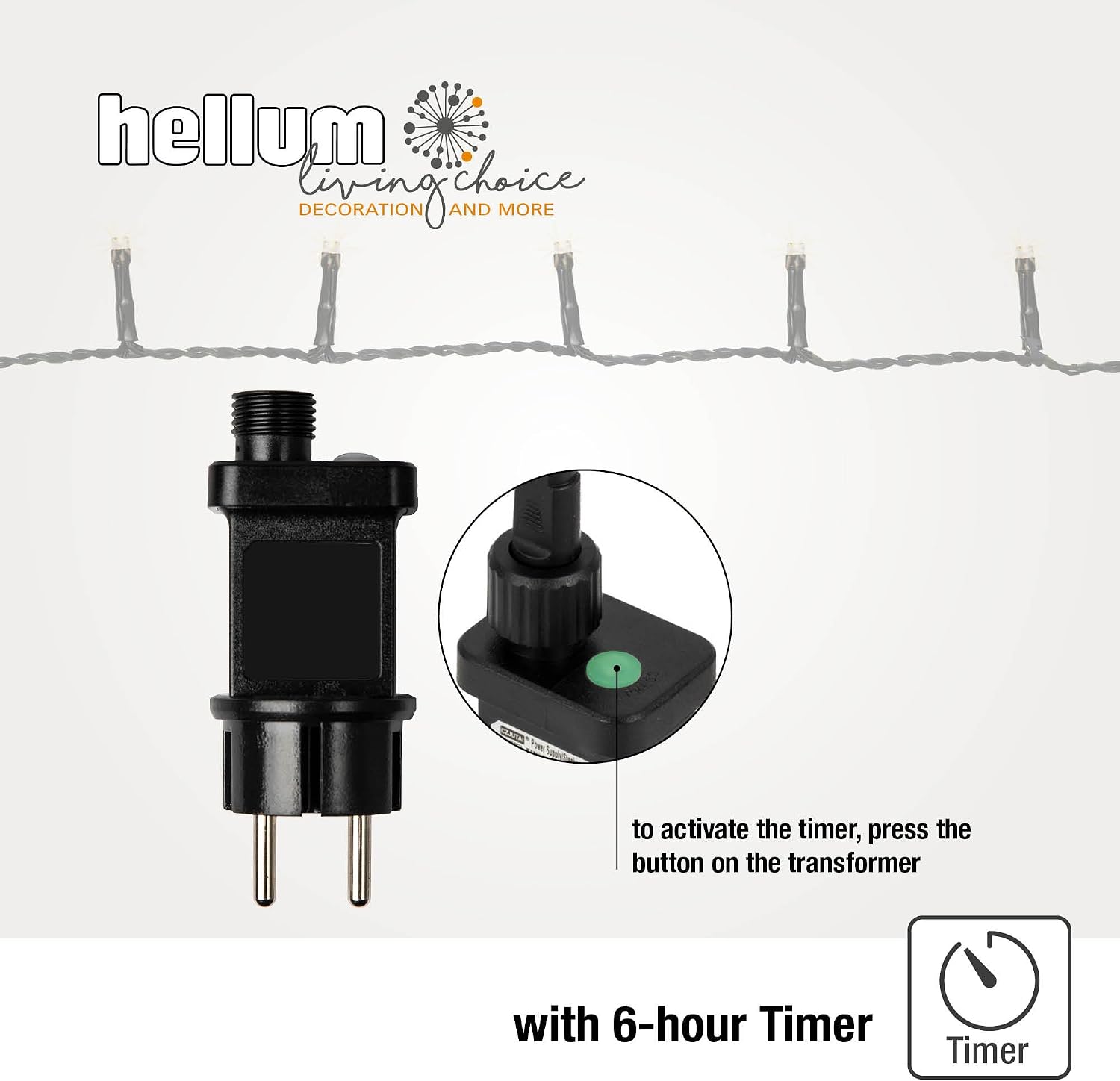 Detalle de Hellum Catena di Luci Esterno con Timer 11,9 m | 120 LED LED Bianco Caldo
