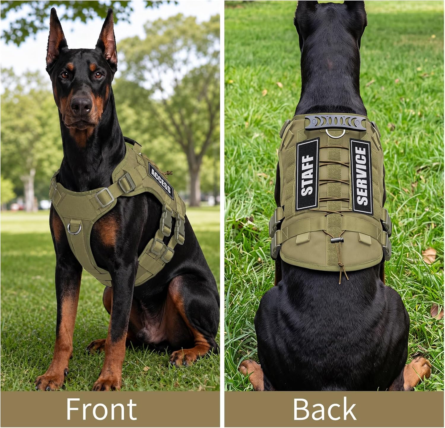 Thumbnail 6 de NARELECT NE-DC-511-L-KB Tactical Dog Harness, Khaki Nylon, 6-Buckle Design