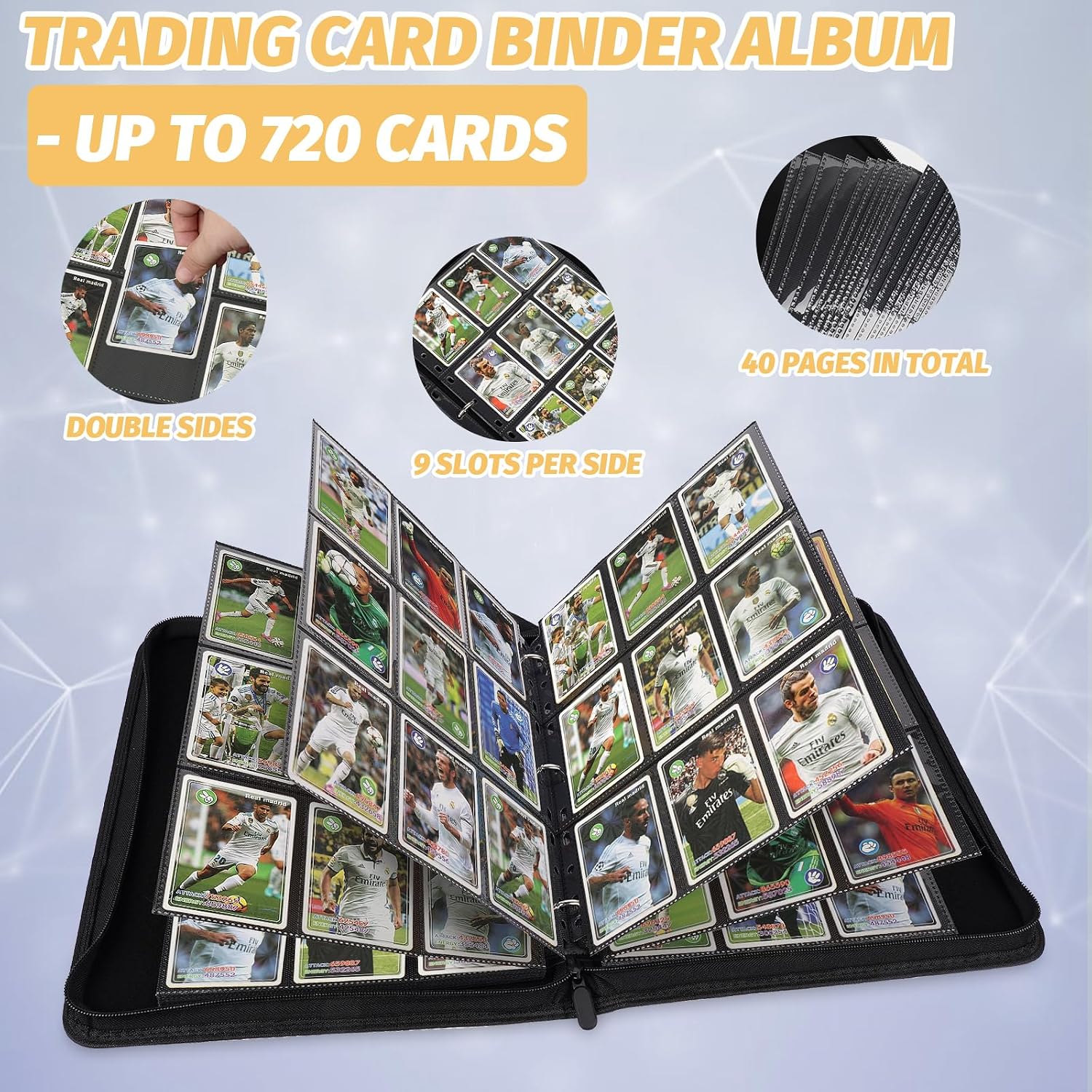 Thumbnail 4 de GERMUN 9 Pocket Card Binder: Premium Zip Trading Card Binder for MTG, TCG, and More (Red)