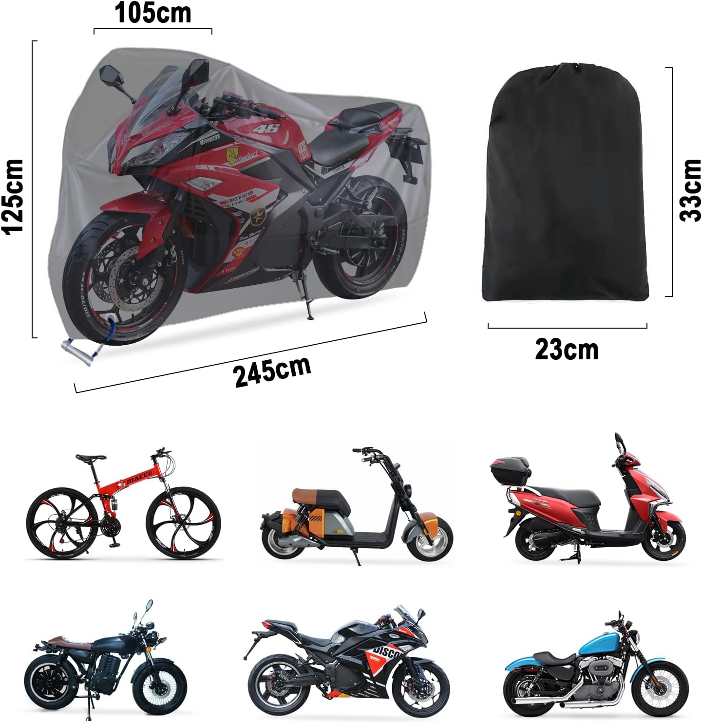Thumbnail 6 de Carehabi Funda Moto Impermeable XXL 245x105x125