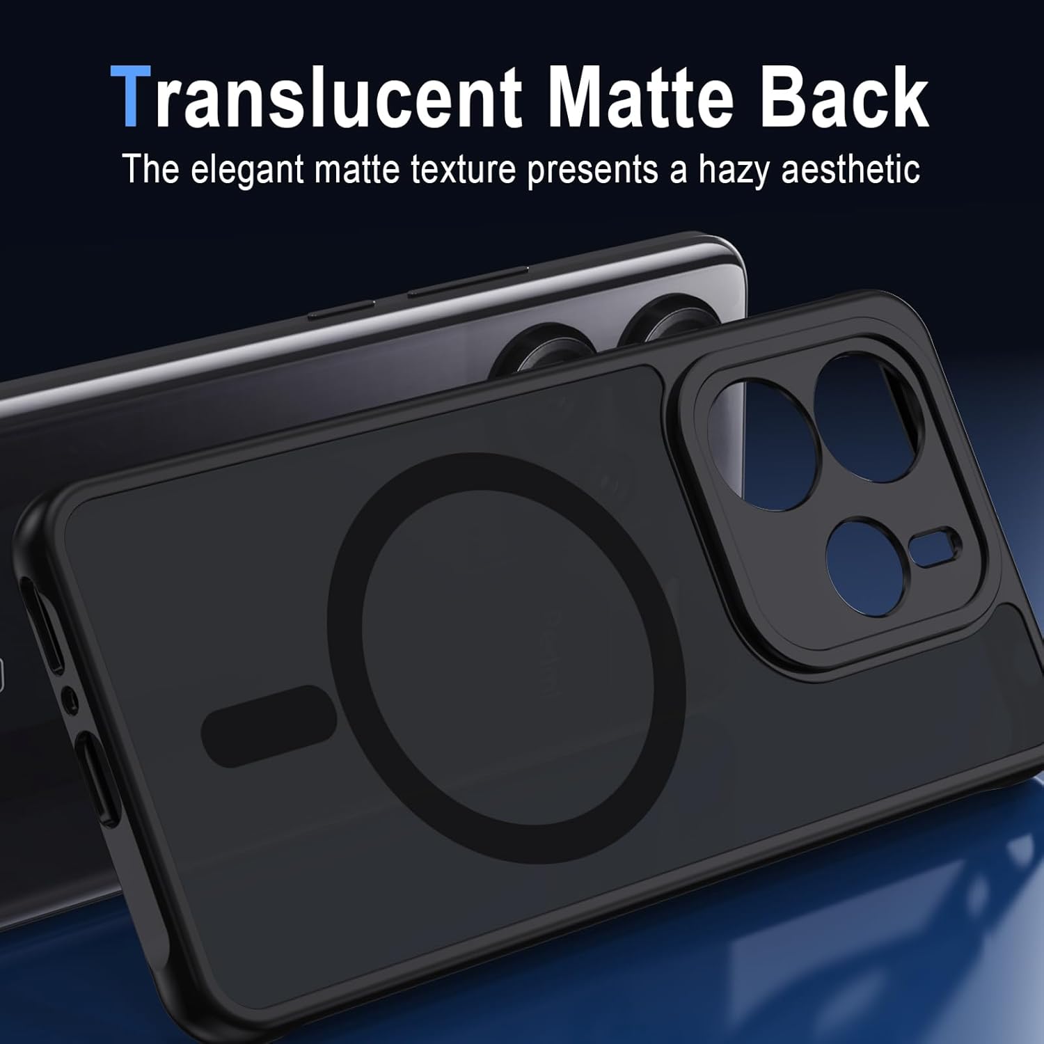 Detalle de Coque XTCASE pour Xiaomi Redmi Note 14 4G magnétique compatible MagSafe – noir, dos mat translucide