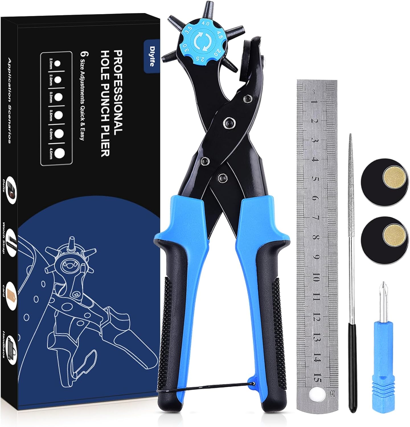 Leather hole punch plier tool, 4.5 mm