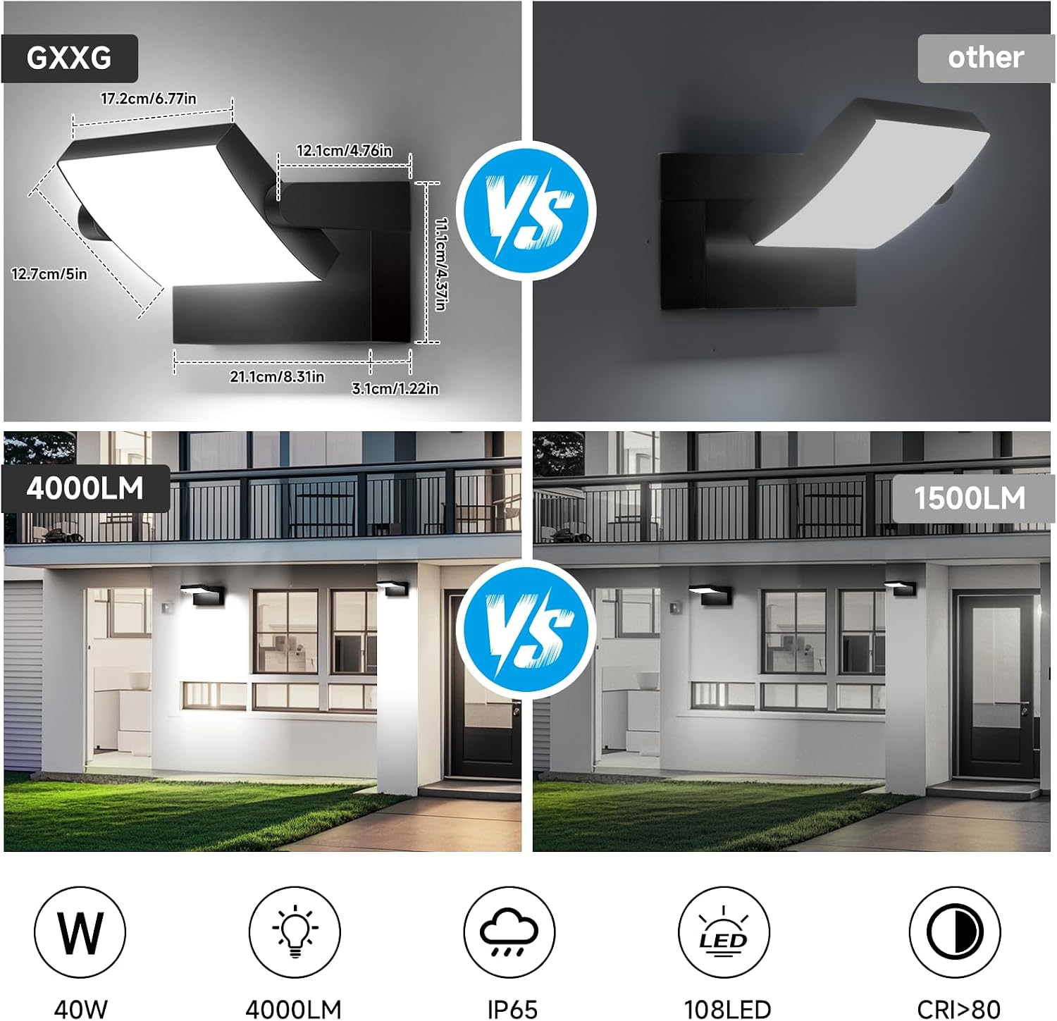 Detalle de GXXG 3 pezzi 40 W applique LED