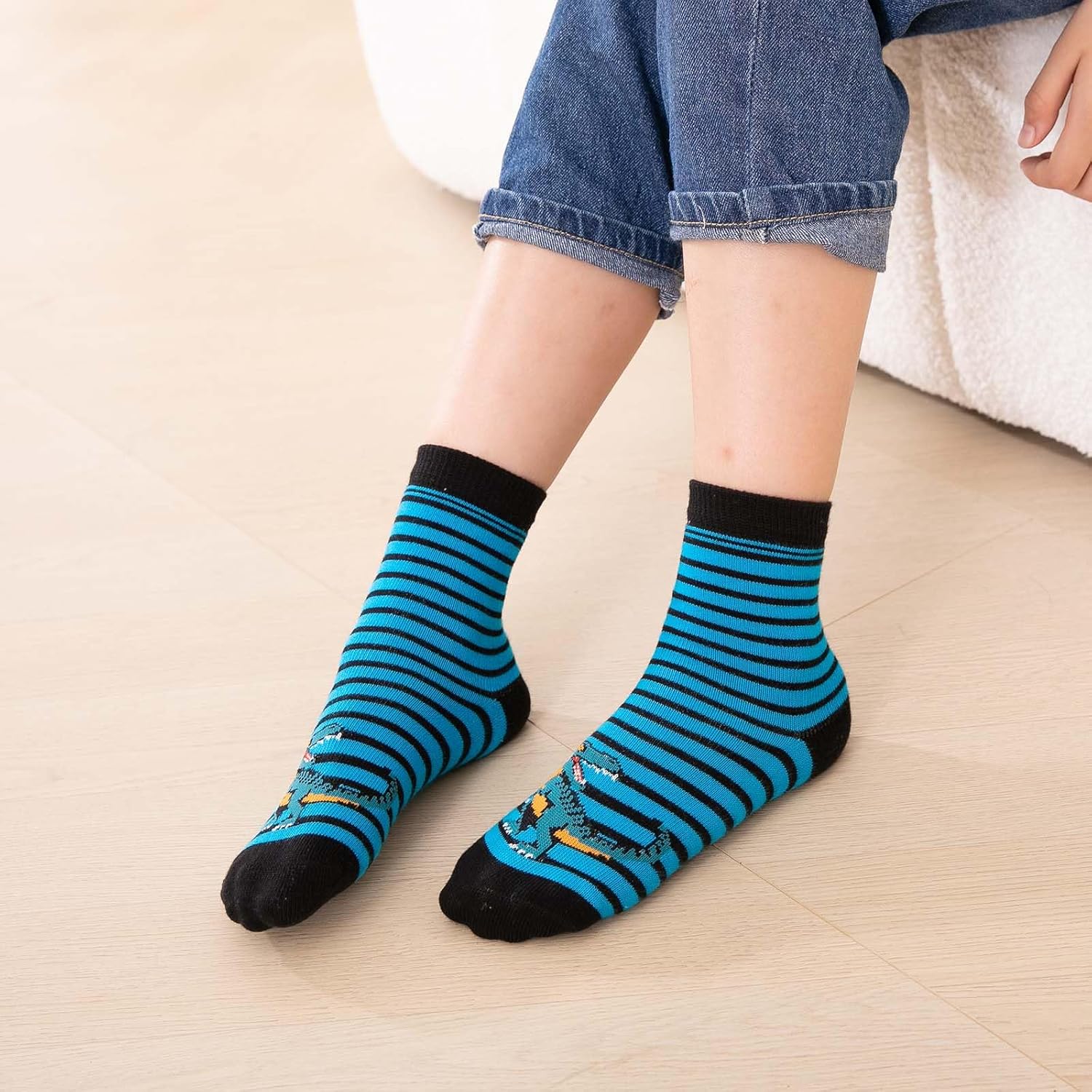 Detalle 2 de PUTUO Calcetines Niño Divertidos 5 pares Algodón