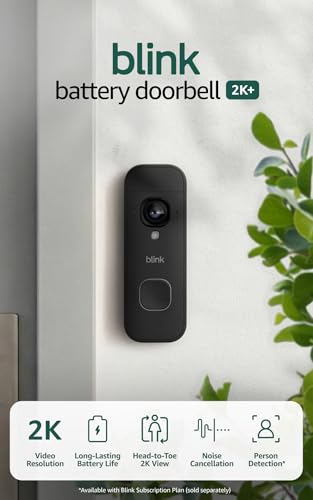 Thumbnail 6 de Blink Battery Doorbell 2K+ (Newest Gen) with Head-to-Toe View and Sync Module Core