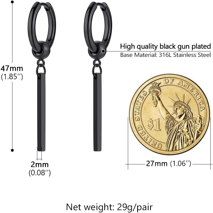 Thumbnail 3 de Orecchini donna PROSTEEL in acciaio inox 316L pendenti Argento/Nero/placcato oro con confezione regalo